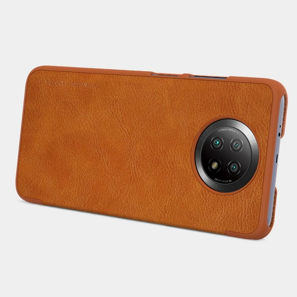 Mbështjellës Nillkin Qin për Xiaomi Redmi Note 9T 5G, lëkurë, kafe