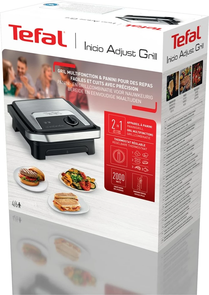 Grill elektrik Tefal Inicio Adjust GC272D10, çelik inoks
