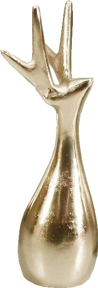 Dekor për Krishtlindje, drenushe, alumin, ngjyrë ari, 7x6x20 cm