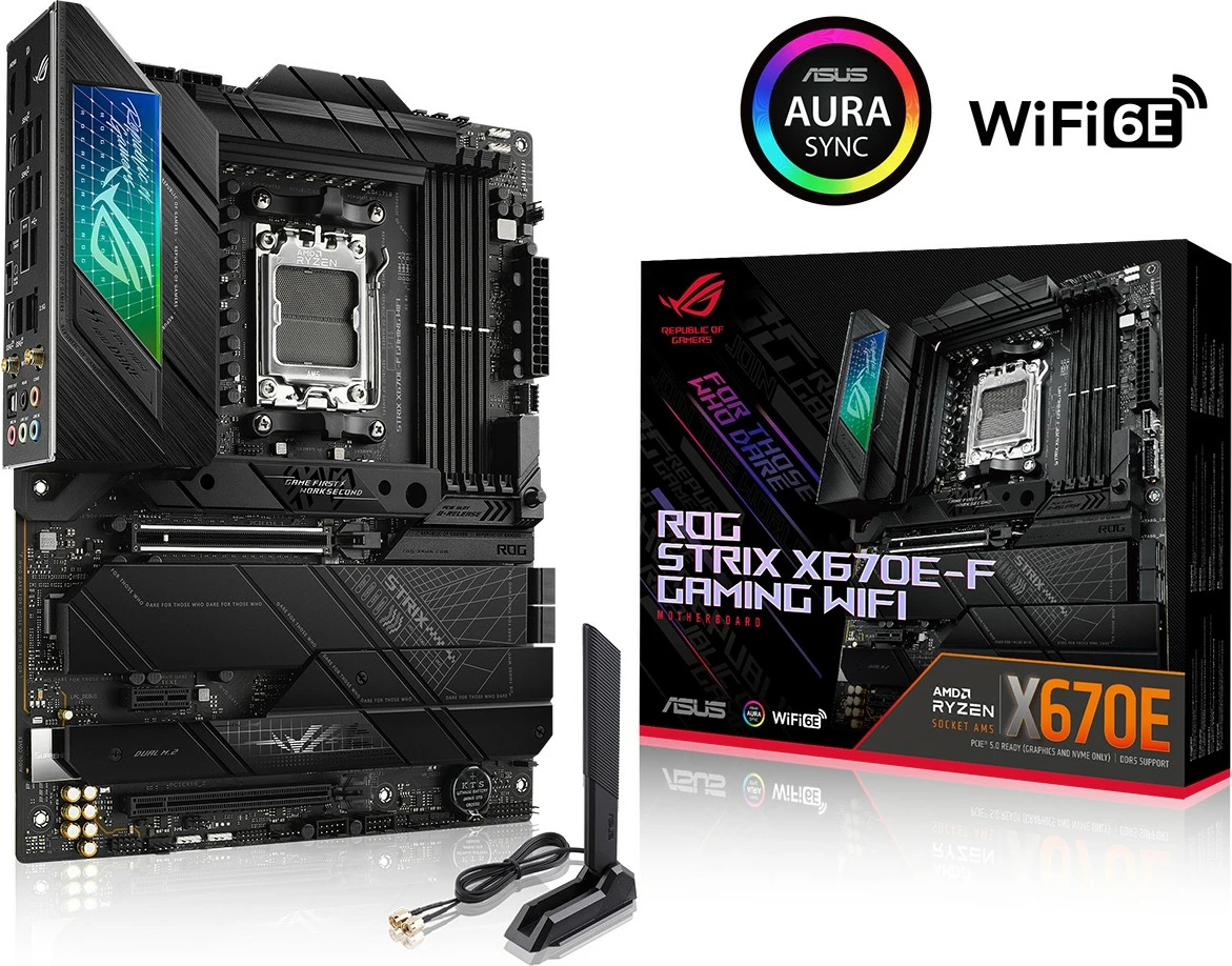 Pllakë amë ASUS ROG STRIX X670E-F GAMING WIFI, Socket AM5, AMD Ryzen™ 7, DDR5-SDRAM, 128 GB, DIMM