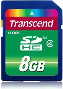 Kartelë memorie Transcend SDHC 8GB, e zezë