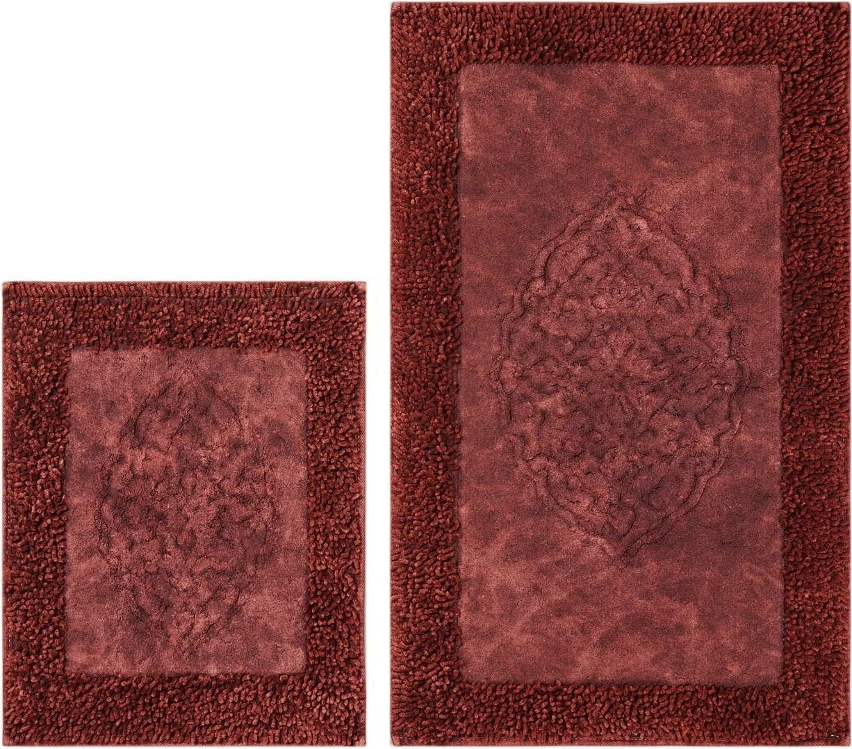 Set tapetash për banjo, 2 copë, pambuk, ngjyrë e kuqe e errët, Mijölnir, Cottonkt 000210