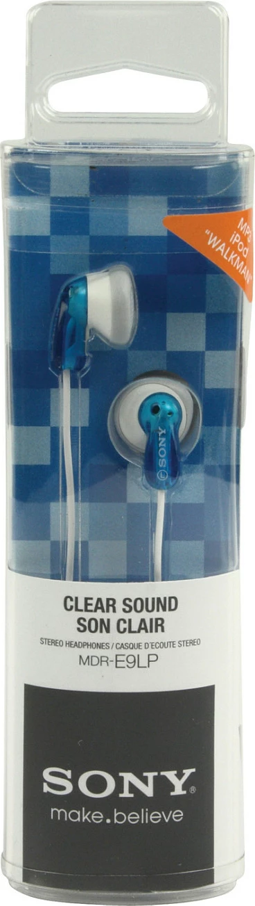 Kufje SONY MDR-E9LPL, in-ear, me tela, 3.5mm, kaltër/bardhë