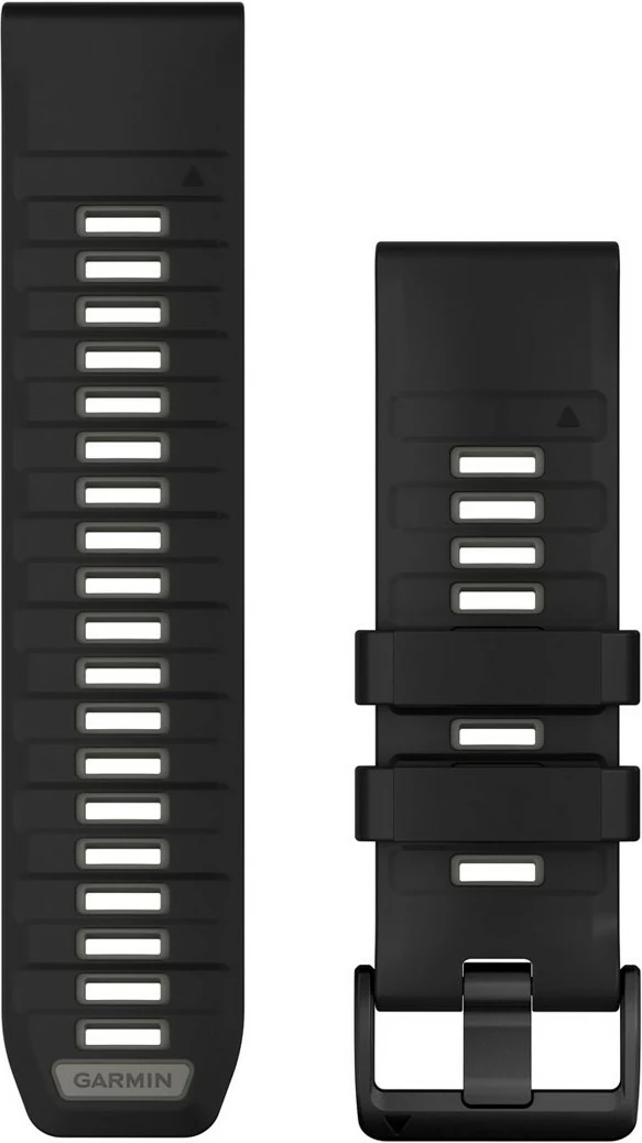 Rrip silikoni Garmin QuickFit 26mm për smartwatch, zi/gri