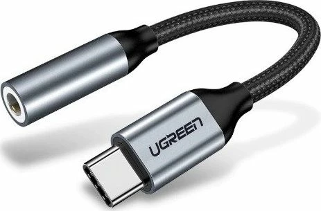 Adapter audio Ugreen 30632 USB-C në Jack 3.5mm, me mikrofon/remote, argjend