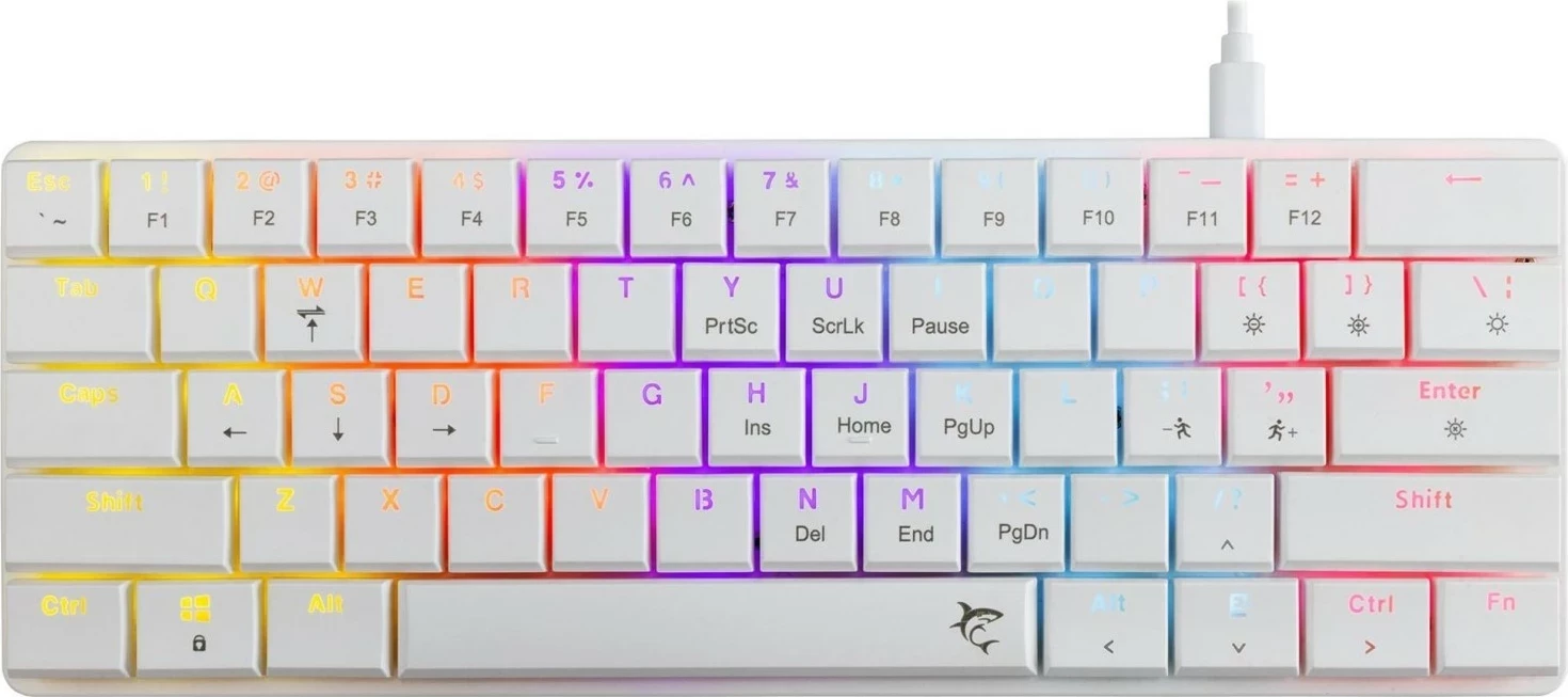 Tastierë gaming White Shark Nagamaki, 60%, red switch, RGB, e bardhë