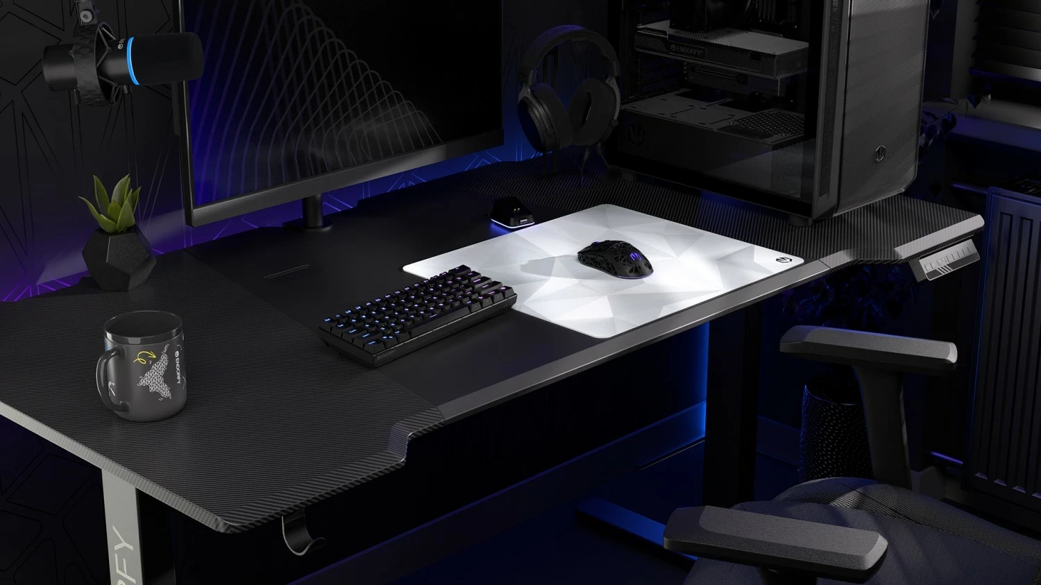 Mauspad Endorfy Crystal Onyx, L, e bardhë