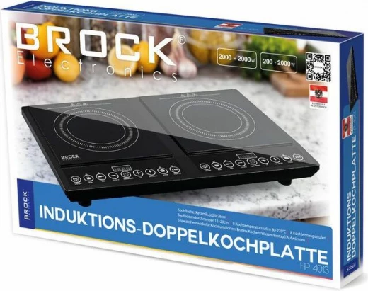 Pianurë induksioni portative Brock HP 4013, 2 zona, 2x2000W, e zezë