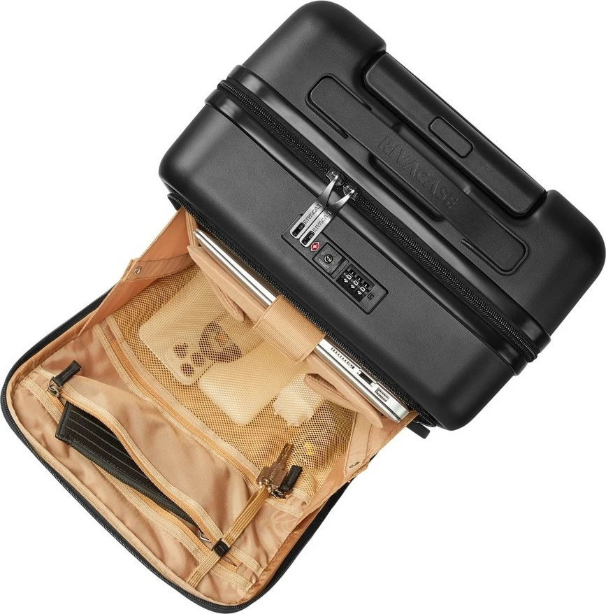 Valixhe kabine RIVACASE 8181 Clark ECO, e zezë