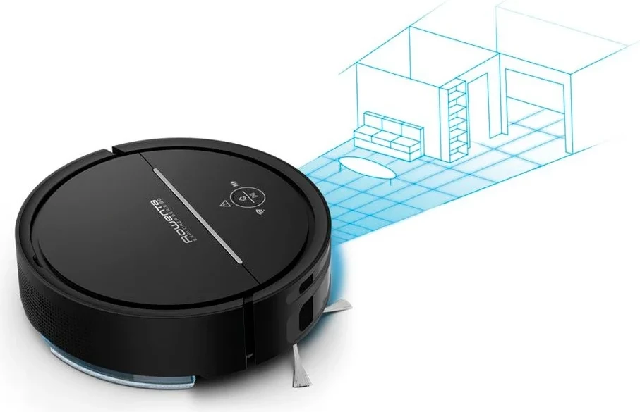 Fshesë me korrent robotike, Rowenta, X-Plorer Series 80 RR7755WH, 0.70L, deri 120 min, aplikacion dhe asistentë zanorë, e zezë