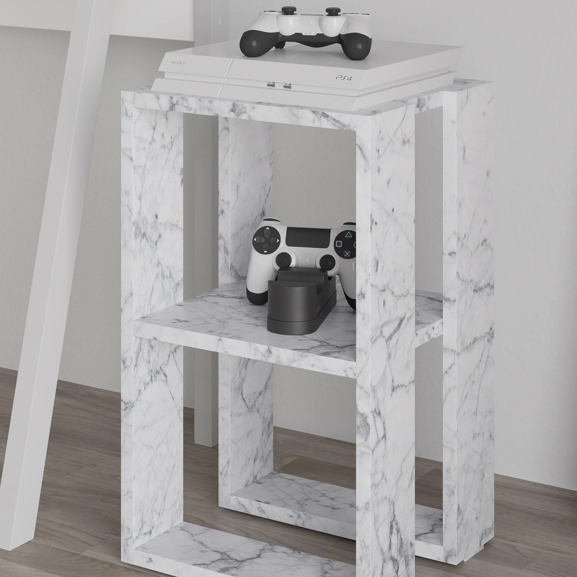 Komodinë natës Carrara Marble, Skye Decor, 2 nivele