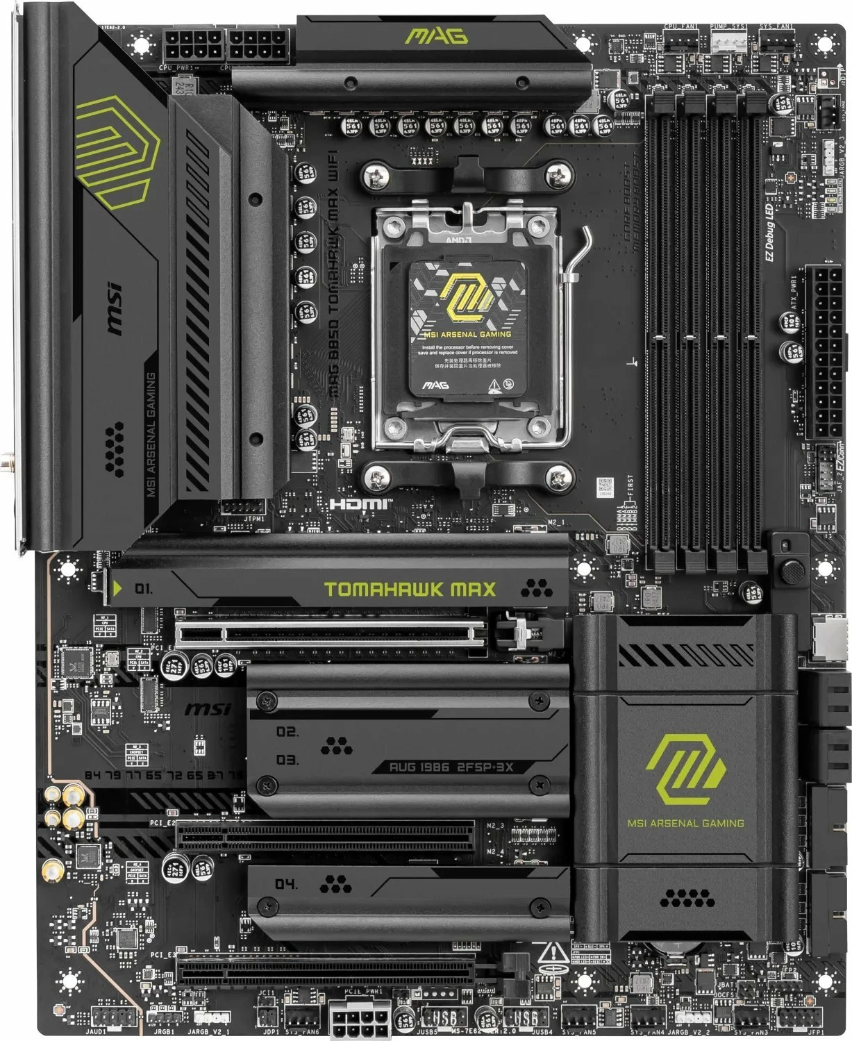 Pllakë amë MSI MAG B850 TOMAHAWK MAX WIFI, ATX, DDR5, Wi‑Fi 7, e zezë