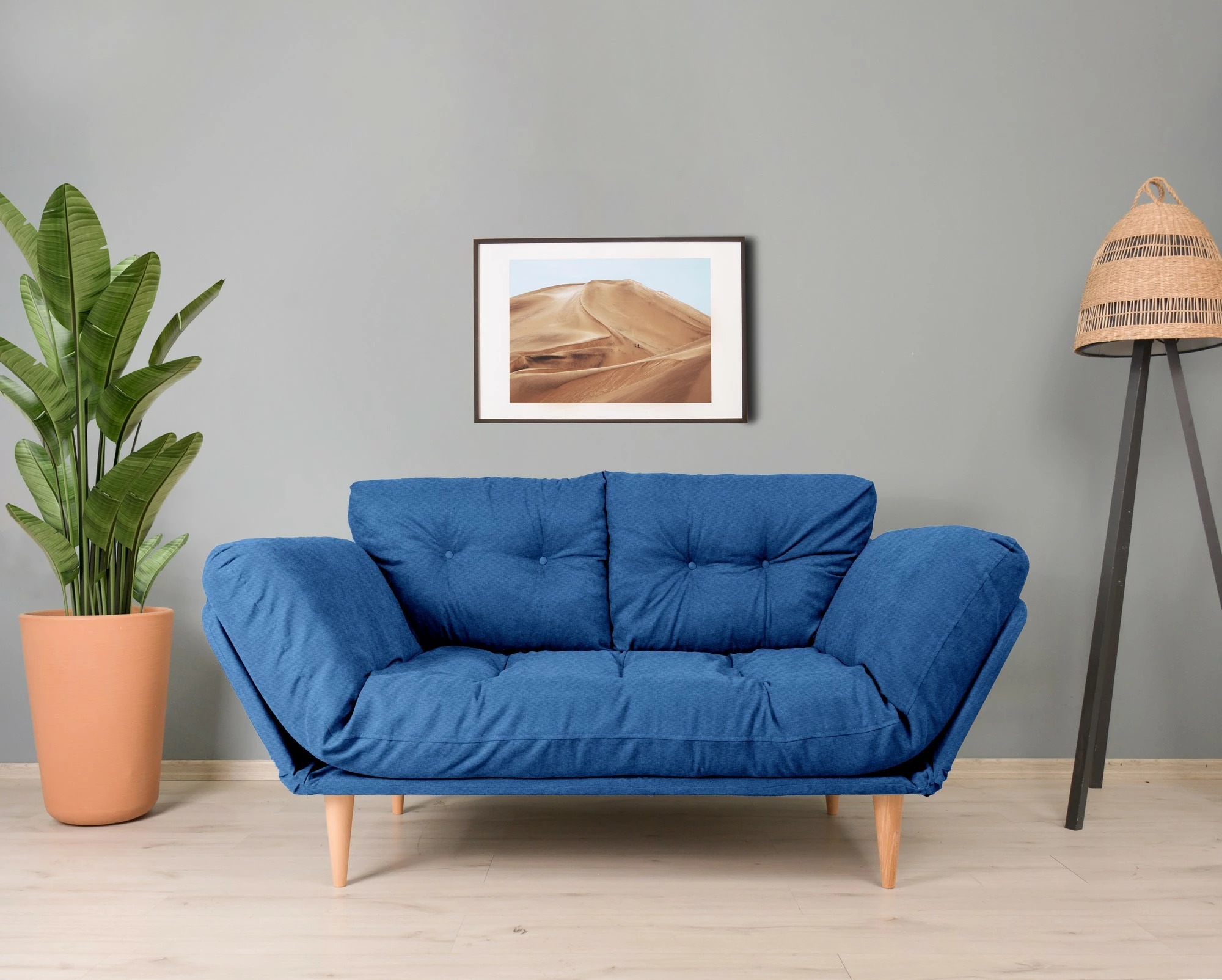 Divan-krevat treshe, ngjyrë Parliament Blue, Nina Daybed GR108