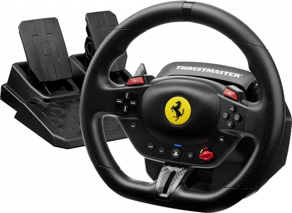 Timon gare, Thrustmaster T98-P Ferrari 296, 240° USB me 2 pedale H.E.A.R.T., për PS5/PS4/PC, i zi, set