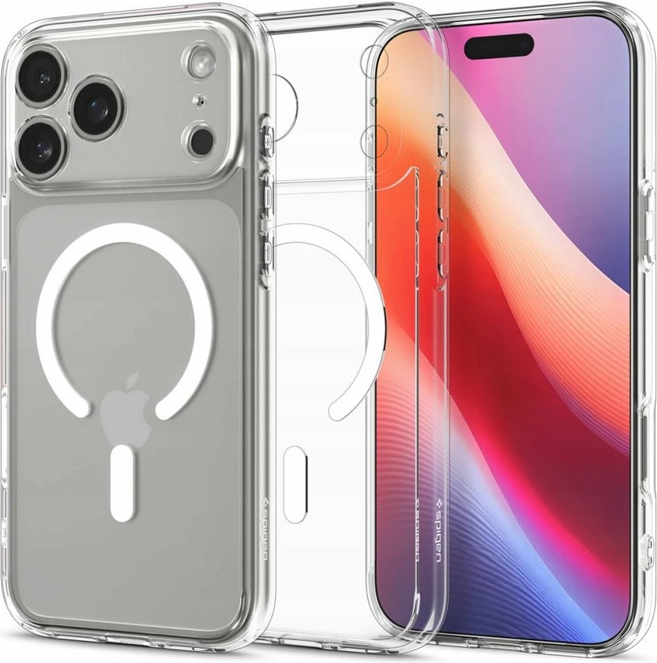 Mbështjellës Spigen Ultra Hybrid MagSafe ACS10346 për iPhone 17 Pro, TPU/PC, Clear/White, 1 copë