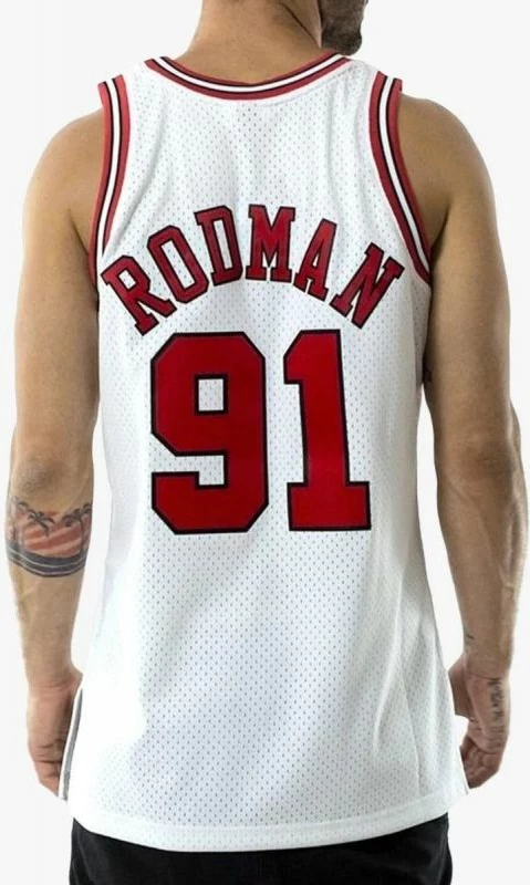 Fanellë për meshkuj Mitchell & Ness Chicago Bulls, e bardhë