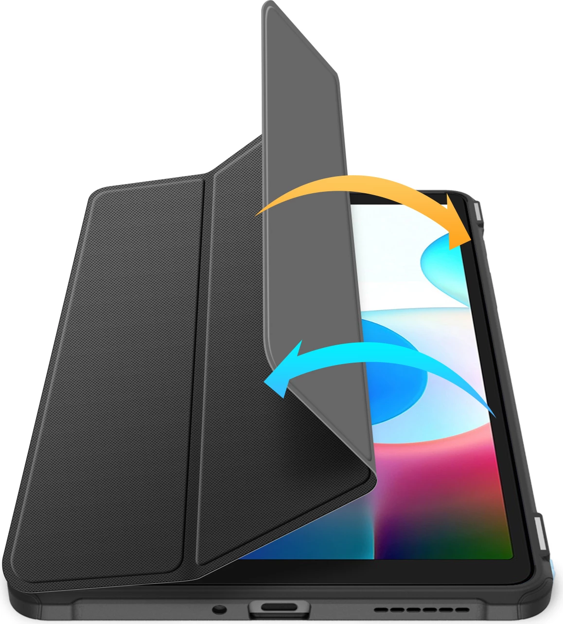 Mbështjellës Dux Ducis Toby Flip për Realme Pad Mini 8.7", i zi