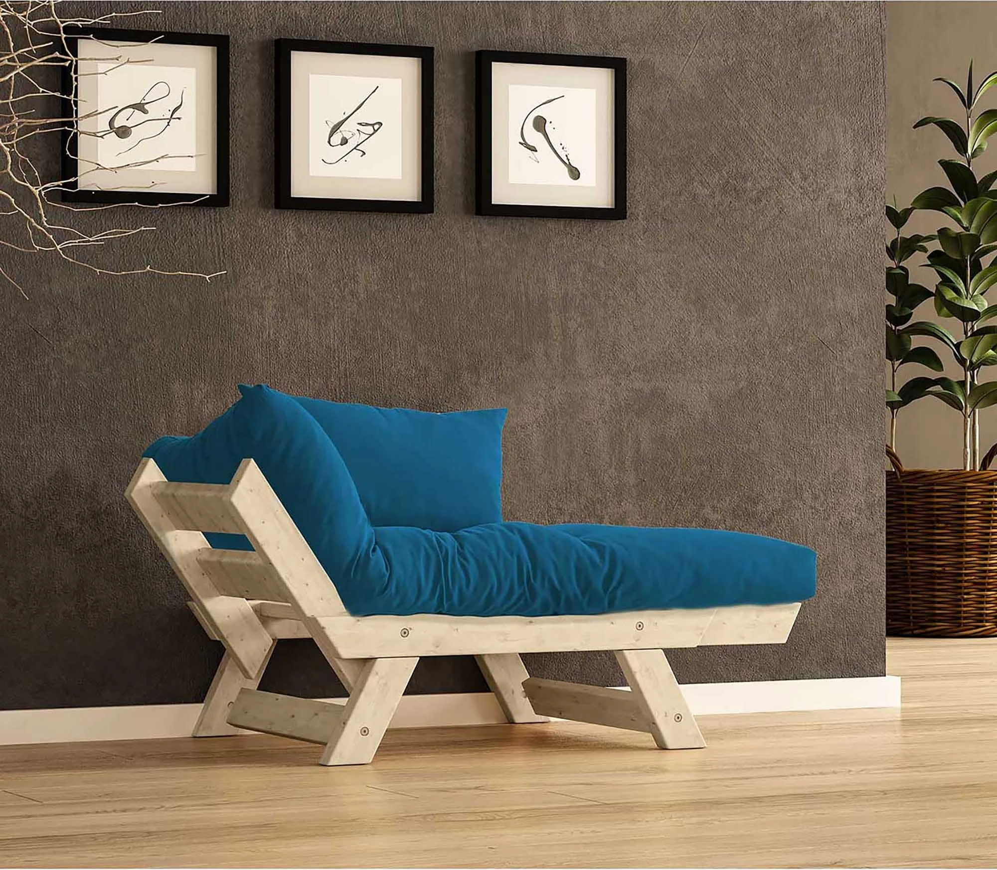 Karrige për kopsht, një vend, Skye Decor, CPT8146-140, ngjyrë natyrale dhe blu