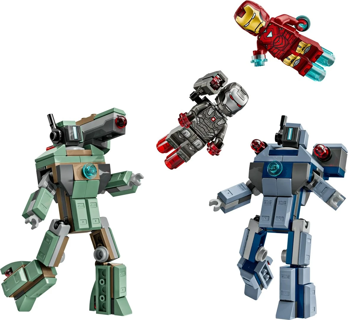 Set LEGO Marvel 76320 Iron Man & War Machine kundër Hammer Drones, 204 pjesë
