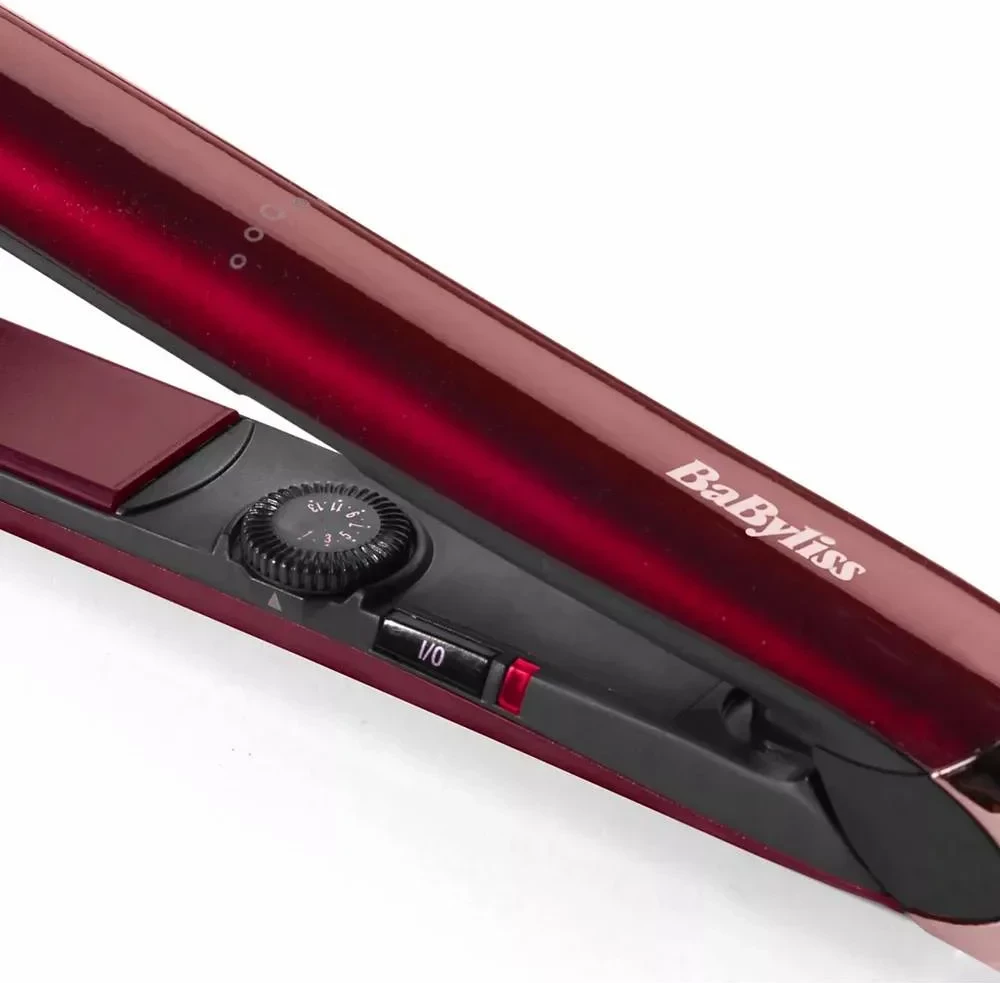 Drejtues flokësh, BaByliss, ST212PE, 24 mm, pllaka qeramike me jonizim, 210°C, e kuqe