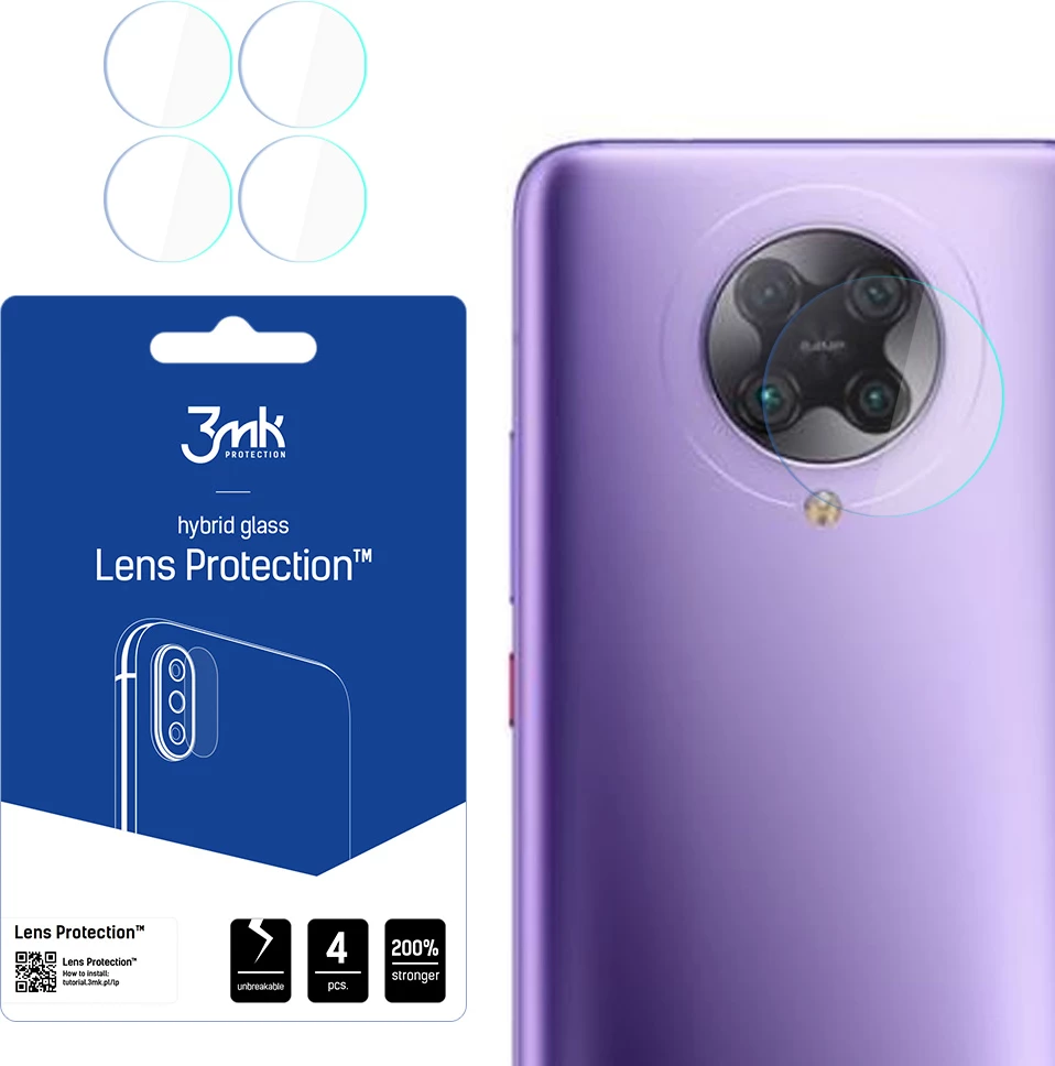 Xham mbrojtës kamerë 3mk Protection për Xiaomi Poco F2 Pro 5G, 4 copë