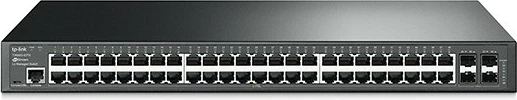 Switch TP-LINK SG3452, 48 porte Gigabit, 4 SFP, për rack, i zi
