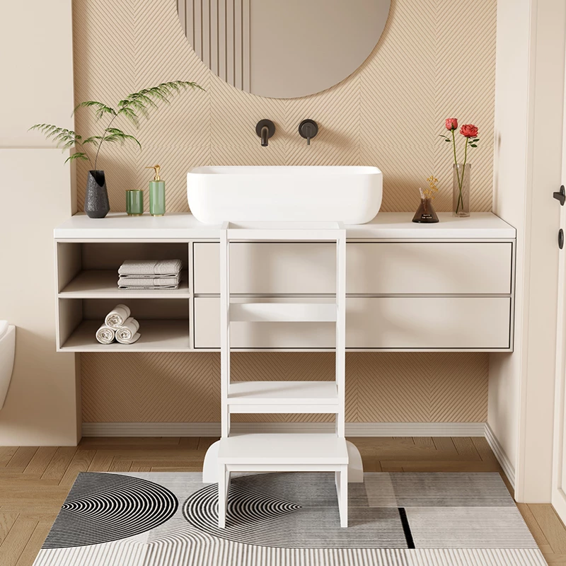 Kullë mësimi për fëmijë, stil Montessori, dru pishe, ngjyrë e bardhë, 45.7x51x90cm