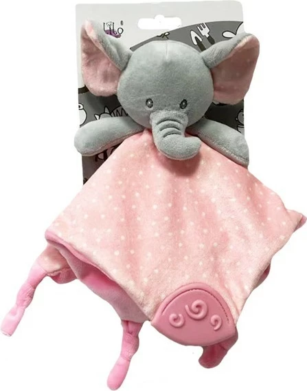 Lodër pelushi TULILO Pink Elephant Miluś, 25x25 cm, rozë