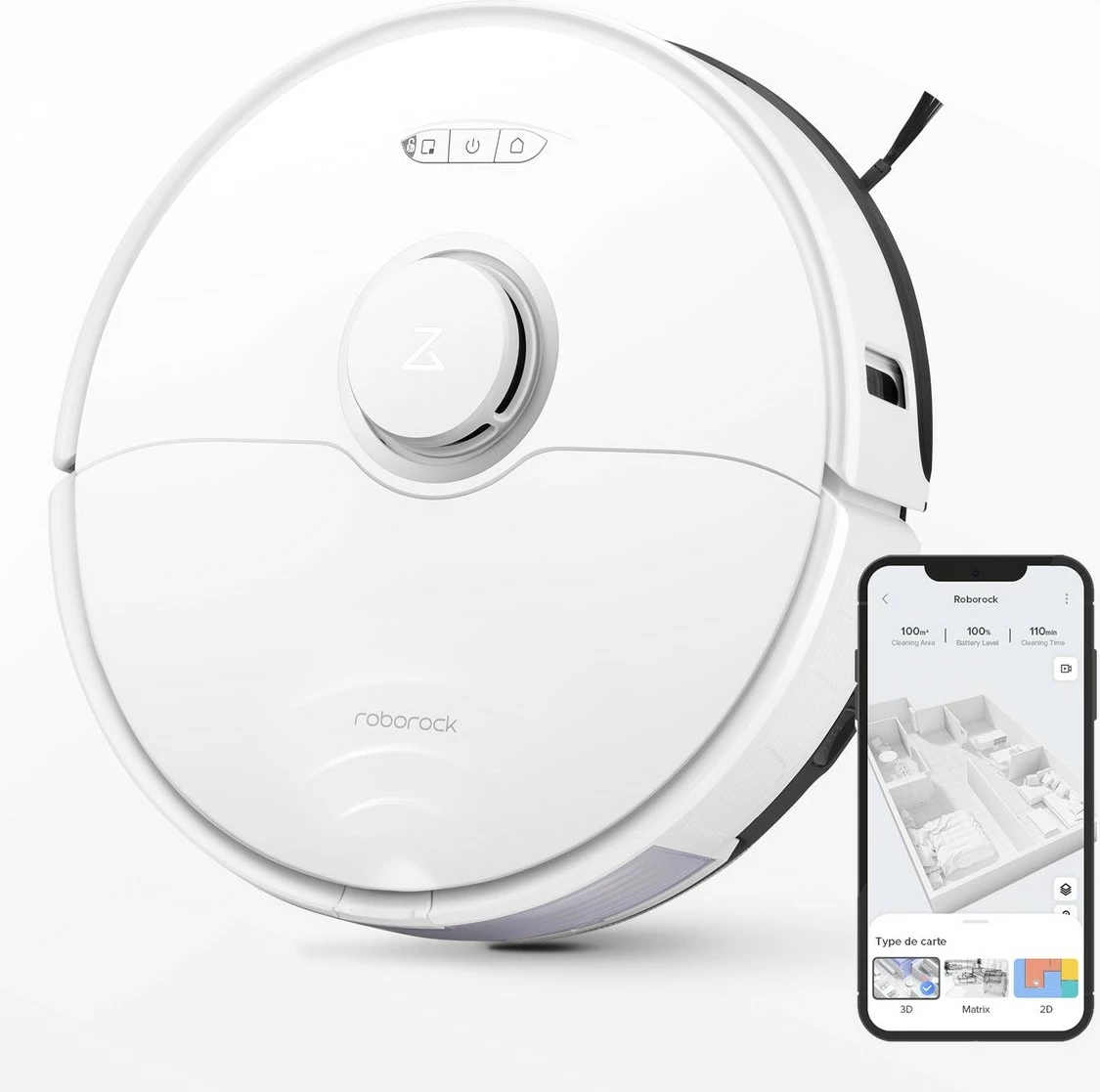 Robot fshesë Roborock S8, pa qese, 0.4L, 6000 Pa, bardhë