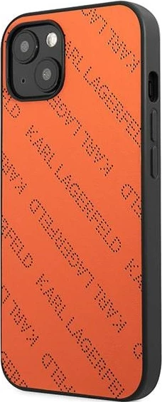 Mbështjellës Karl Lagerfeld Perforated Allover për iPhone 13/14/15, 6.1", Portokalli