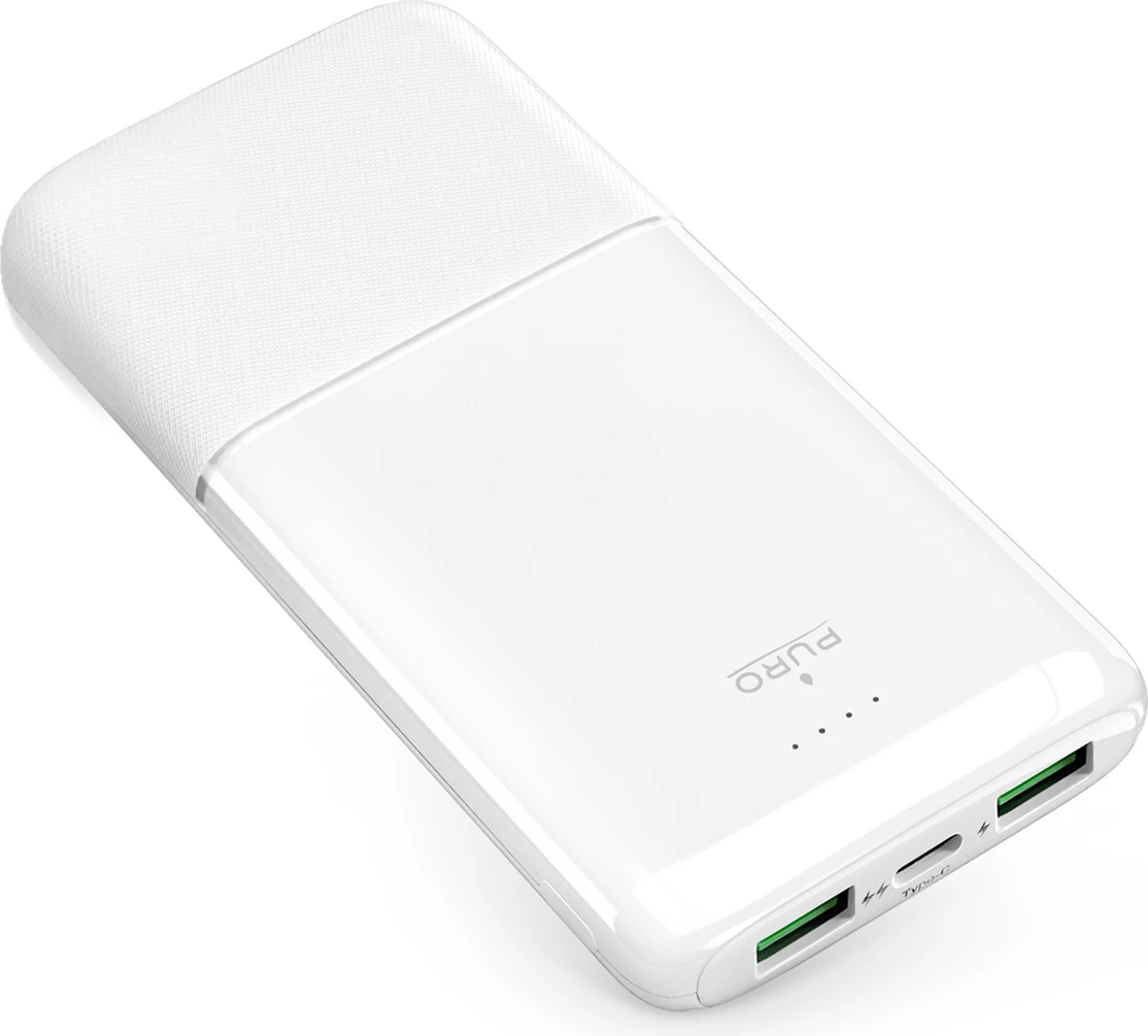 Powerbank Puro DAILY 10 PLUS 10000mAh, 2x USB-A, 1x USB-C, 22.5W, e bardhë