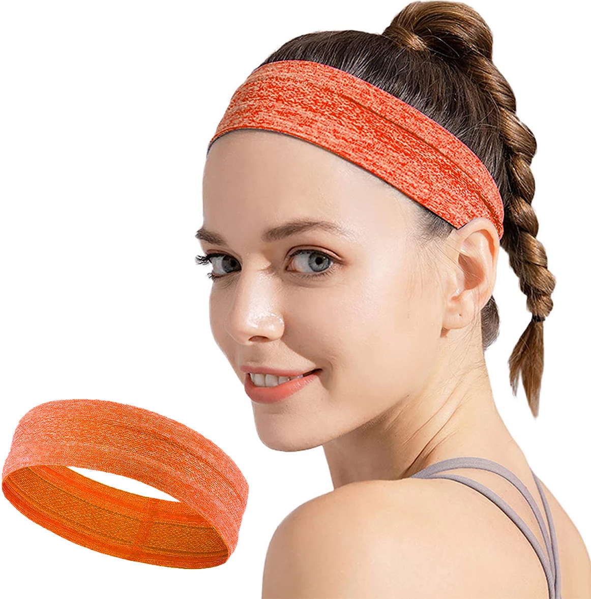 Shirit elastik për kokë Hurtel për vrapim dhe fitnes, portokalli