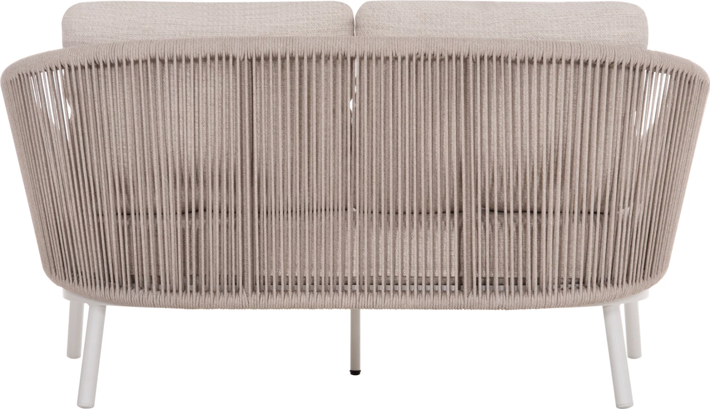 Daybed dopio XANTION, alumin i bardhë, litar, stof OLEFIN, 157x147x88cm