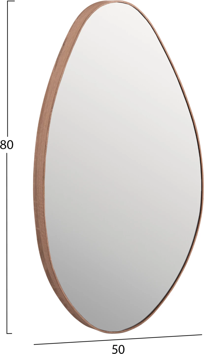 Pasqyrë muri DROP FH4488.03 kornizë MDF ngjyrë druri natyral 50x80H cm.