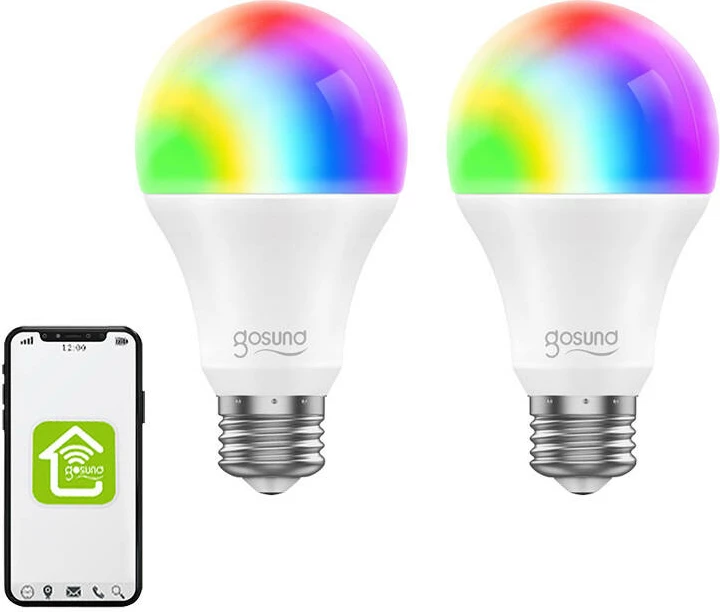 Llambë e mençur LED Gosund WB4, E27, 800 lumen, RGB, Wi-Fi, 2 copë