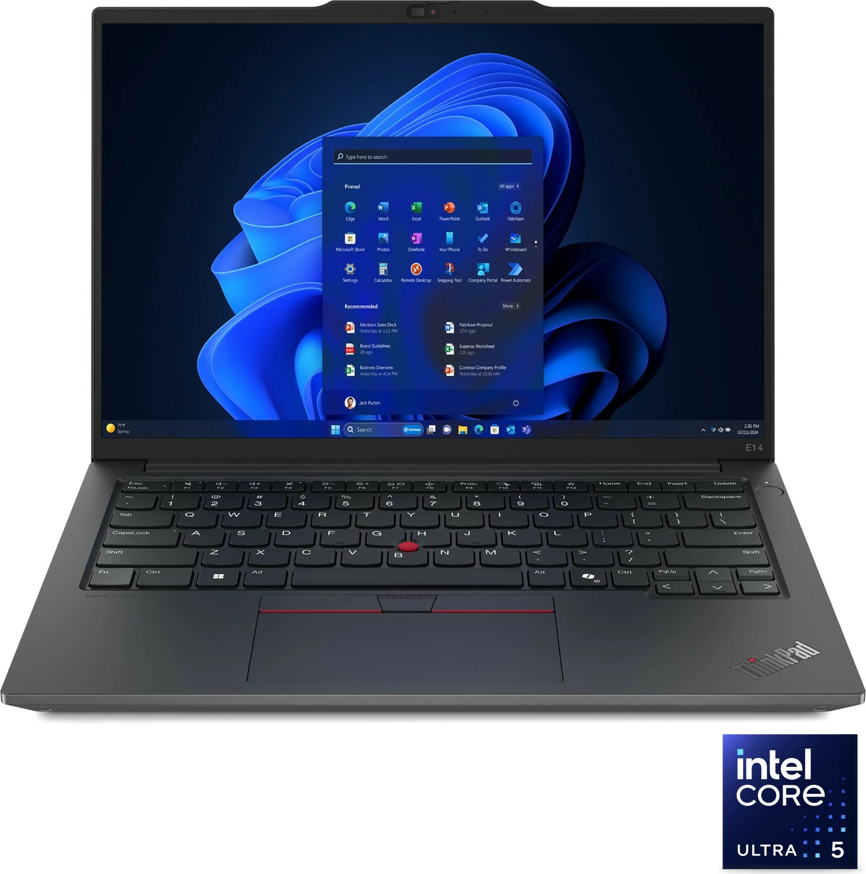 Laptop Lenovo ThinkPad E14 Gen 6, Intel Core Ultra 5, 16 GB RAM, 512 GB SSD, 14" Ekran, Ngjyrë e zezë