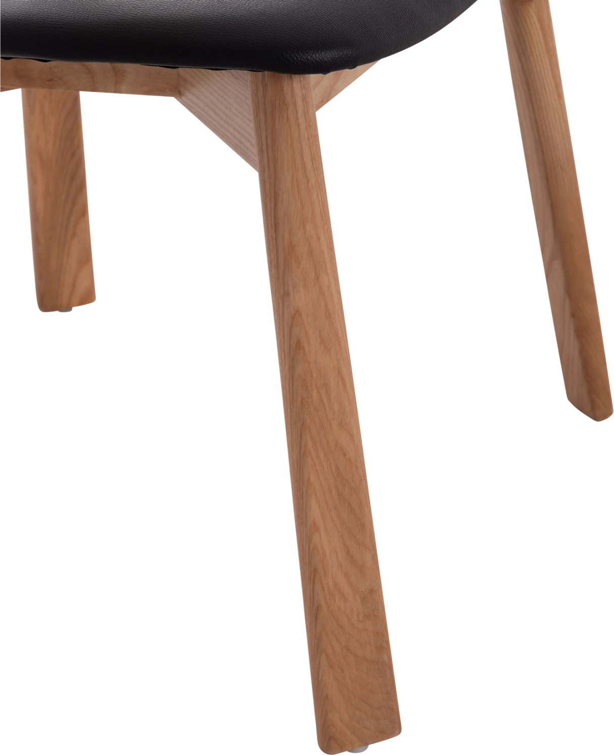 Karrige ngrënieje SEKAN, dru kauçuku, ulëse lëkurë sintetike e zezë, 60x54x72cm, set prej 2 copë