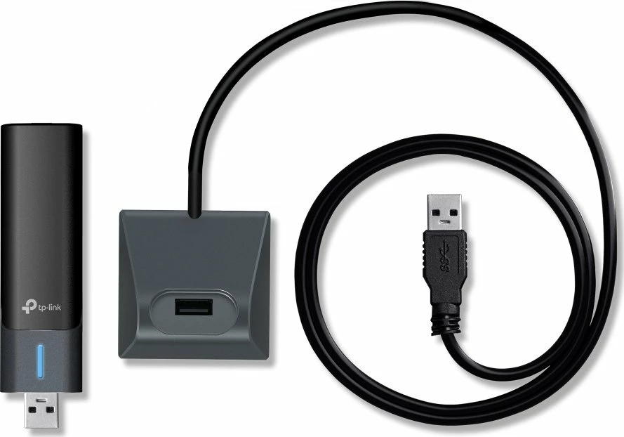 Kartë rrjeti Wi‑Fi USB TP-Link Archer TXE70UH AXE5400 Wi‑Fi 6E Tri‑Band USB 3.0, e zezë