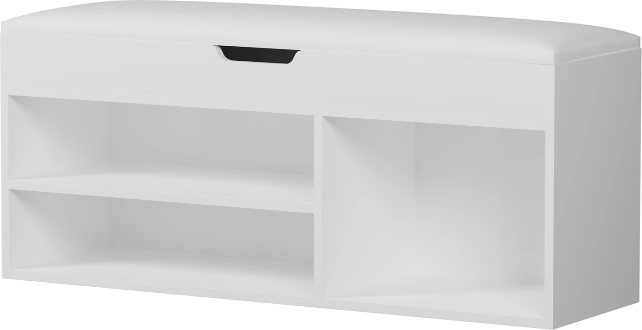 Raft këpucësh me vend për t'u ulur ROMIR FH2478.03 melaminë, ngjyrë bardhë-bardhë, 100x30x44H cm