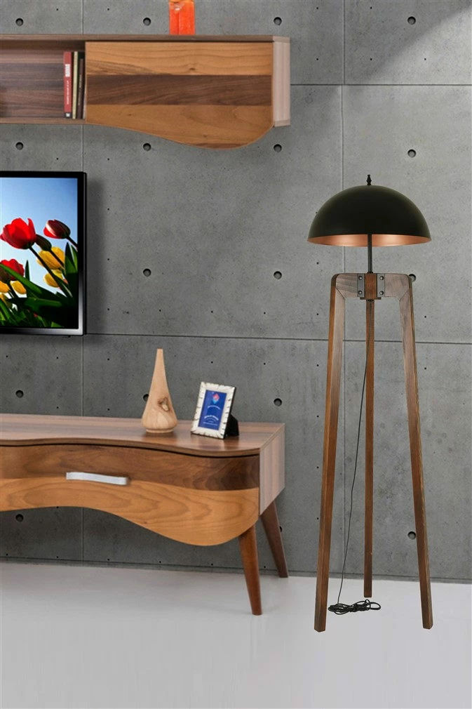 Llambë dyshemeje Opviq, 8580-1, ngjyrë arre, e zezë, ari rozë