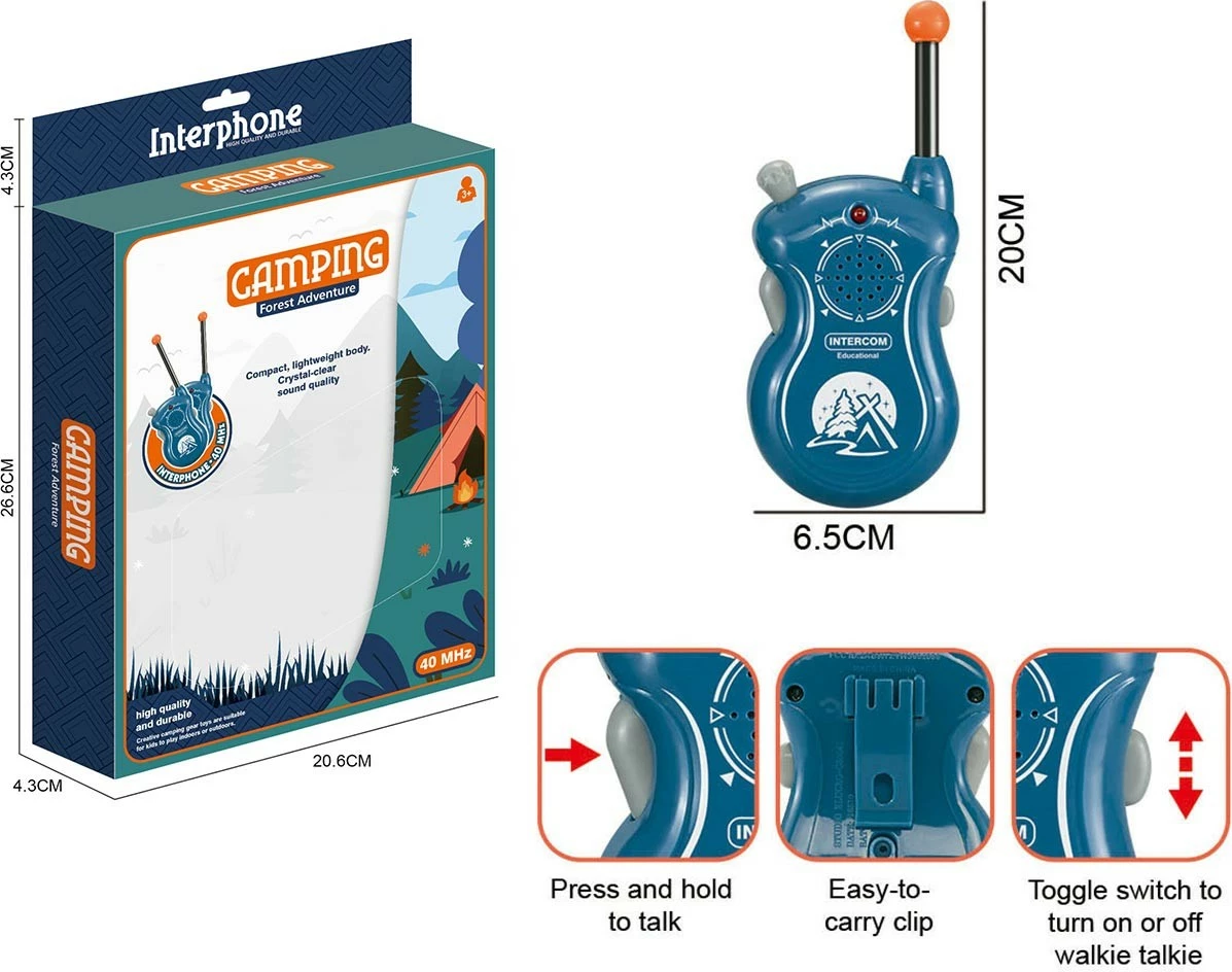 Set walkie-talkie Madej 011776, plastikë, Blu/Gri, për fëmijë
