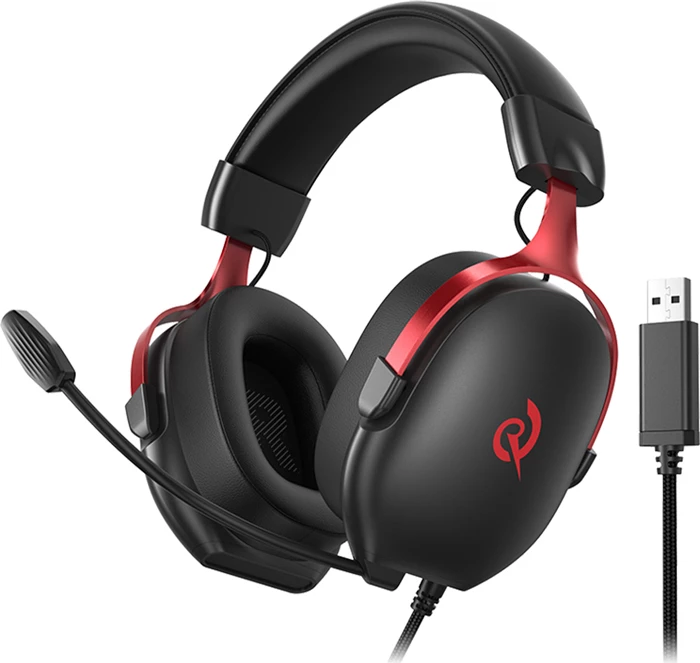 Kufje gaming me mikrofon QCY Heroad VN200 Pro USB-A 7.1 40mm e zezë e kuqe