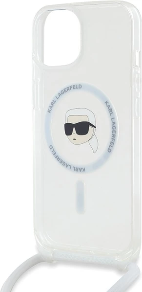 Mbështjellës Karl Lagerfeld Crossbody IML Karl Head MagSafe për iPhone 15/14/13, Transparent