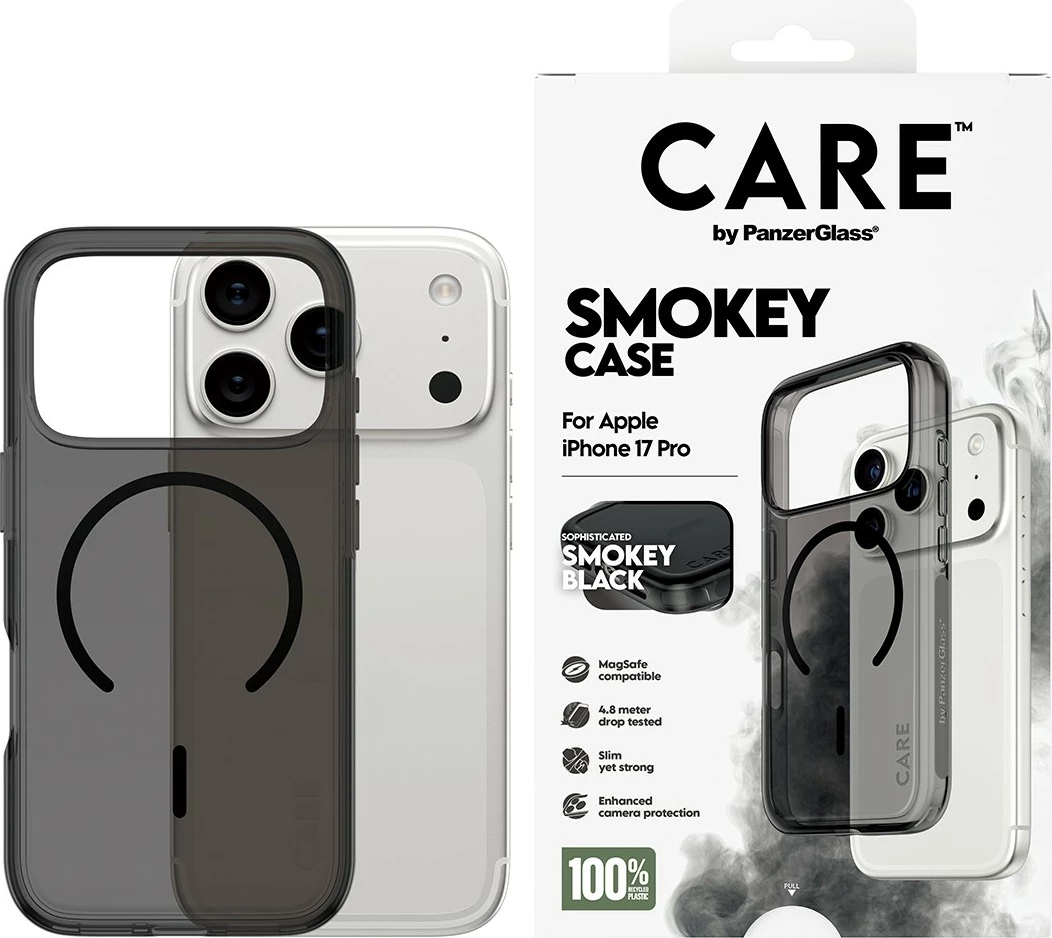 Mbështjellës PanzerGlass CARE BY FLAGSHIP CASE URBAN EXP, për celular, MagSafe, e zezë transparente