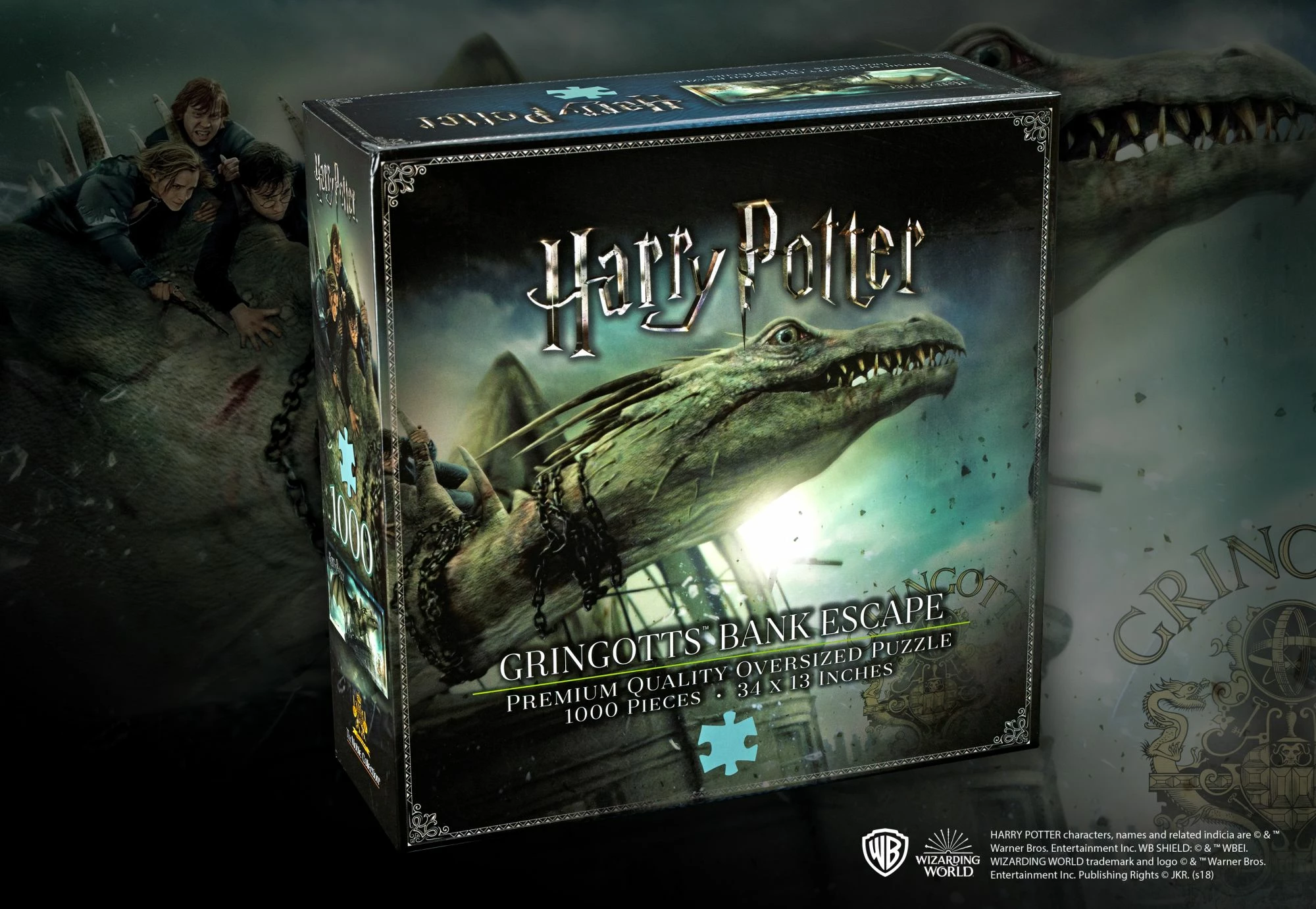 Puzzle jigsaw Noble Collection Harry Potter Gringotts Bank Escape 1000 copë, 86×33 cm
