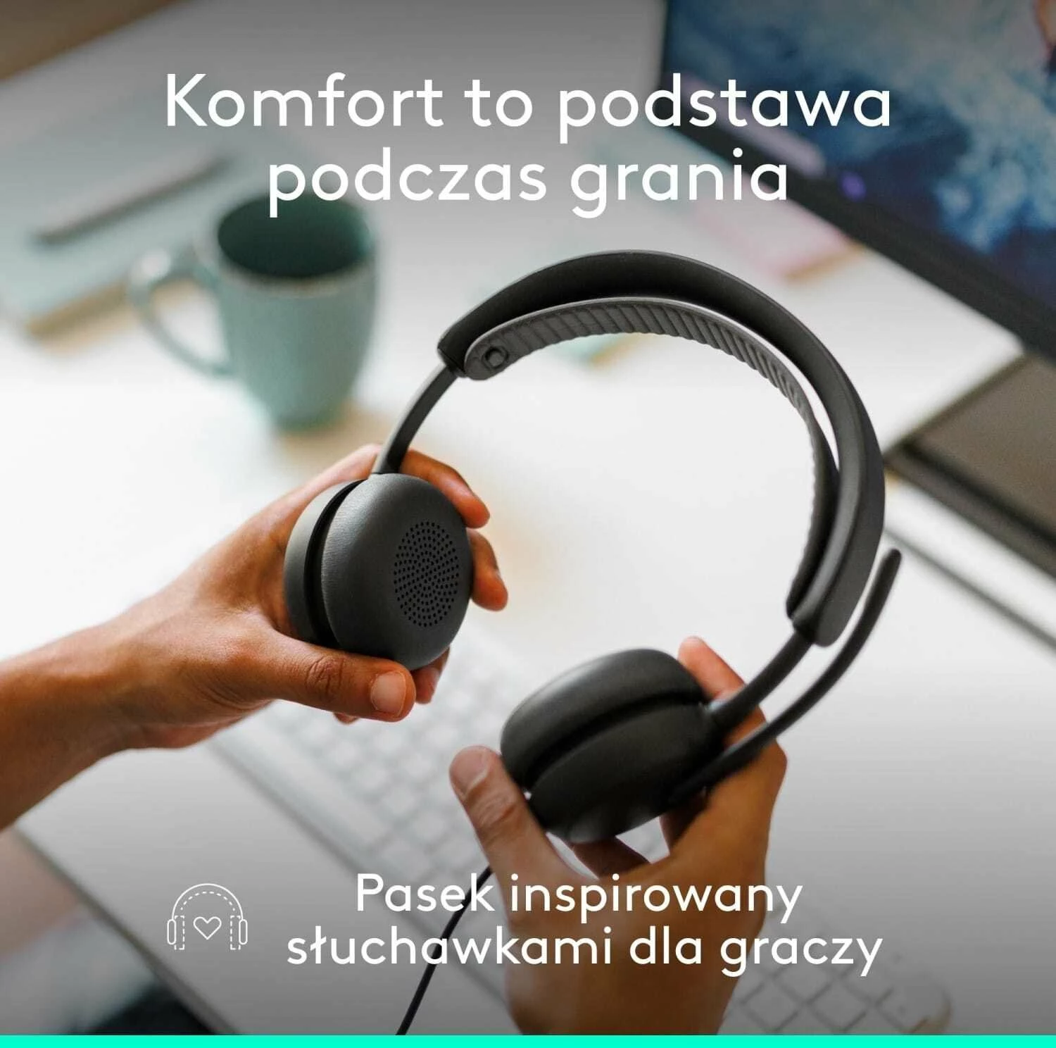 Kufje Logitech Zone Wired 2 981-001619, USB-C, me mikrofon, ANC hibride, kabllo 1.9 m, të zeza