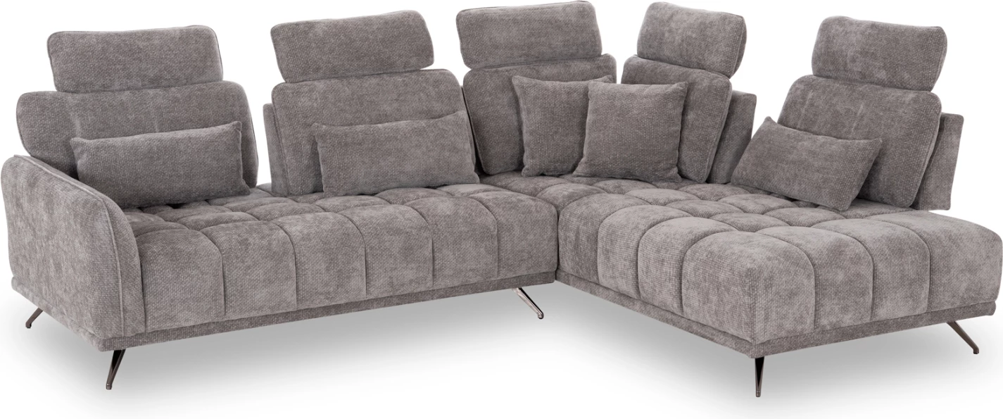 Këndare e djathtë pesësh, material gri, MYRON CD3318.01R, 290x110-225x110H