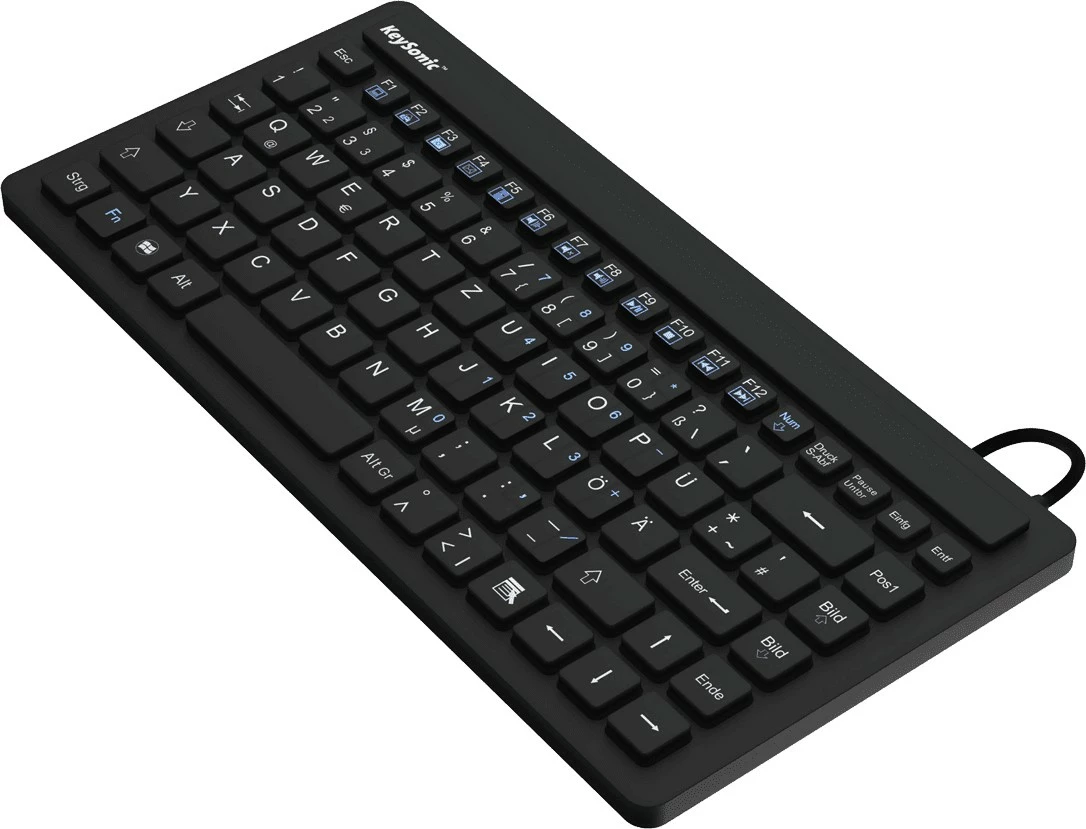 Tastierë mini KeySonic KSK-3230 IN, USB, QWERTY, e zezë