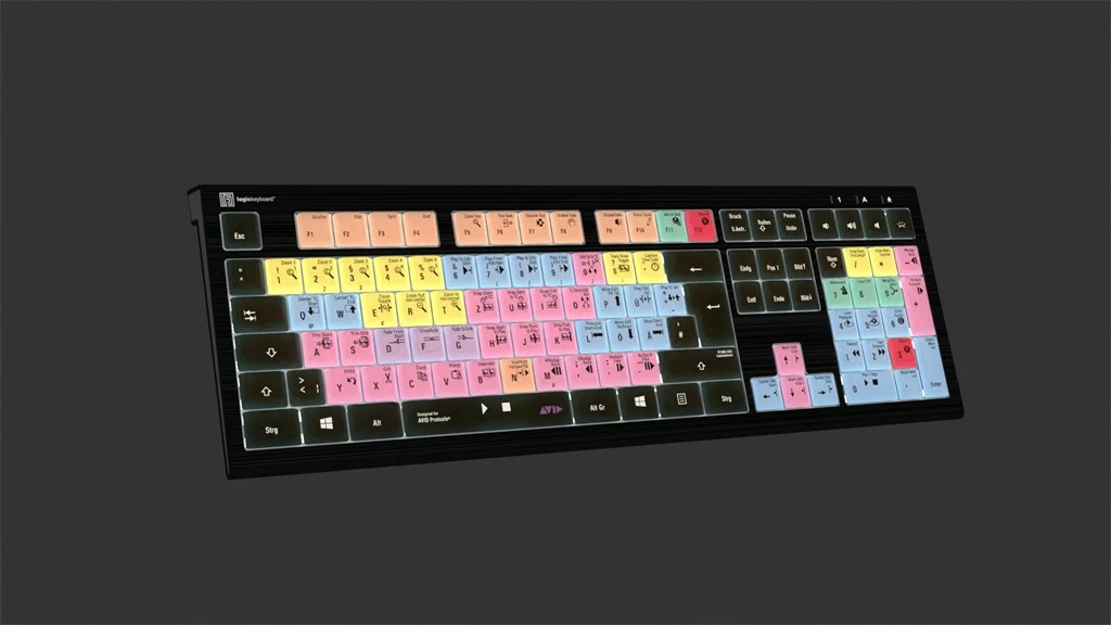Tastierë LogicKeyboard Astra 2 DE për Pro Tools, PC, me taste shumëngjyrëshe