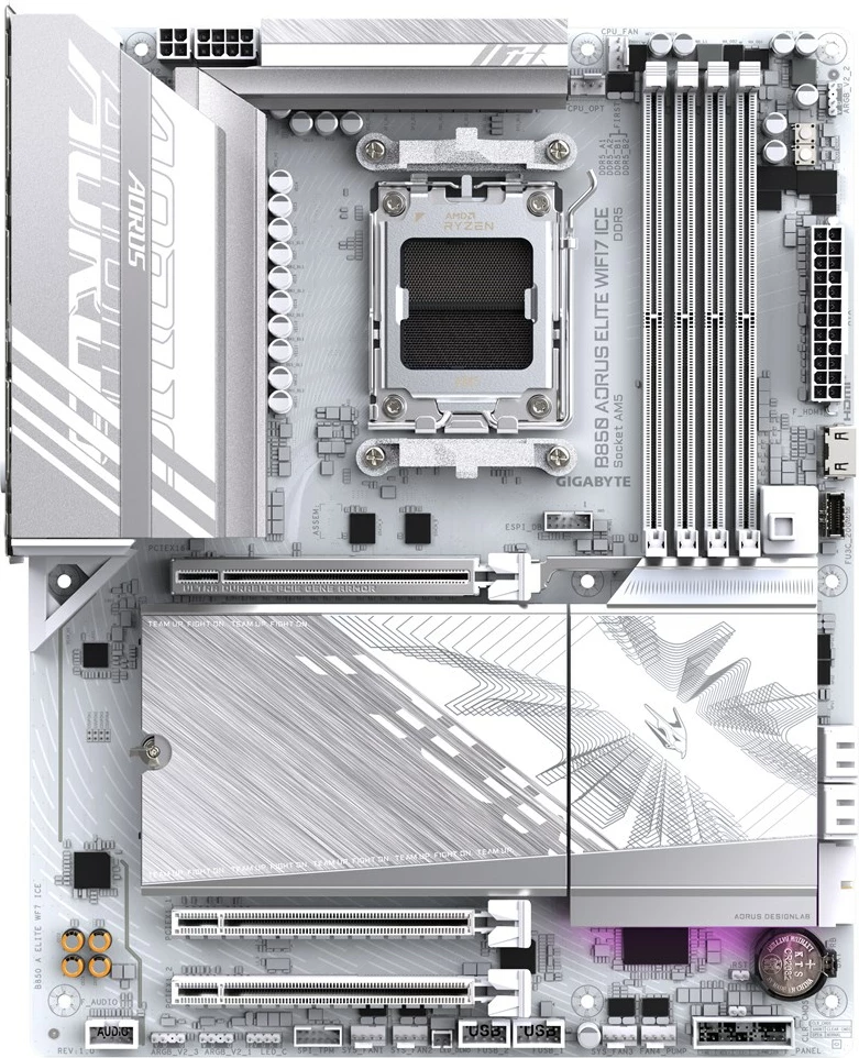 Pllakë amë Gigabyte B850 AORUS ELITE WIFI7 ICE, Socket AM5, e bardhë